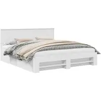vidaXL Bedframe met hoofdeinde Wit 180 x 200 cm Bewerkt hout