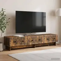 Prolenta Maison Exclusive - TV-meubels: 147 x 34,5 x 30 cm, vervaardigd van rook-eiken houtvezel