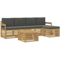 vidaXL Buiten bank set 6 st Wit en antracietkleurig Polyester