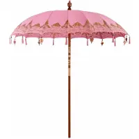 vidaXL Balinese Parasol Roze 215 x 215 x 260 cm Katoen
