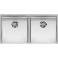 Reginox New York spoelbak 40x40+40x40 (L) vlakbouw, onderbouw, vlakopbouw RVS R28254