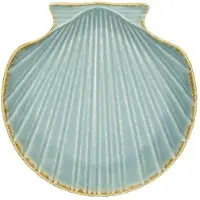 Madam Stoltz ontbijtbord schelp blauw (Ø23 cm)