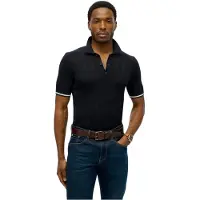 Superdry Heren Textuur marine polo (XL), Casual, Katoen, Korte mouwen, Marineblauw M1110441A