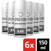 Axe Black Dry For Men - 150 ml - Anti-Transpirant Deodorant Spray - 6 stuks - Voordeelverpakking