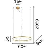 Ideal Lux Hanglamp Crown, zwart, Woon-/ Eetkamer, metaal, Modern