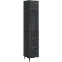 vidaXL Kastenset 2 st 33 x 34,5 x 90 cm Bewerkt hout Zwart