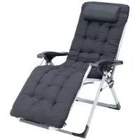 Garden Point Set van twee antraciet tuinligstoelen Olbia
