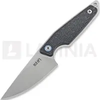 MKM-Maniago Knife Makers MKM Makro 1 Droppoint, Stonewashed Carbonfiber vaststaand mes, Jesper Voxnaes design