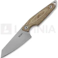MKM-Maniago Knife Makers MKM Makro 2 Sheepfoot Stonewashed, Natural Canvas Micarta vaststaand mes, Jesper Voxnaes design