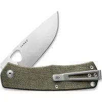 The James Brand The Folsom - OD Green / Stainless / Micarta / Straight vouwmes