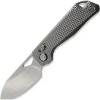 Kunwu Knives Pulsar XL - Satin - Titanium vouwmes, Diamond Texture