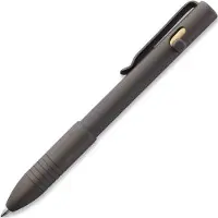 Big Idea Design Bolt Action Pen BA-SW Stonewashed Titanium, auto adjusting everyday carry pen