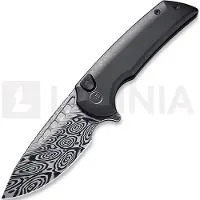 We Knife Mini Malice Heimskringla Damasteel vouwmes, zwart