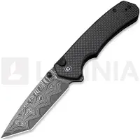 CIVIVI Button Lock Brazen Damascus vouwmes, Twill Carbon Fiber