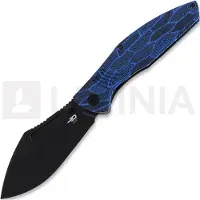 Bestech Lockness - Blackwash - G10 vouwmes, zwart, blauw