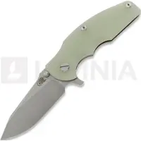 Hinderer Jurassic Magnacut Slicer Flat Grind vouwmes, Stonewash, Translucent Green