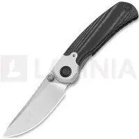 Kizer Cutlery Pioneer Drop Point vouwmes, Black Micarta & Aluminum, Stonewash