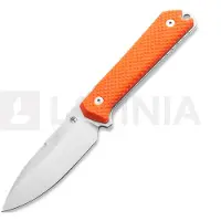 Böker Manufaktur Solingen Kiboku 120573 Satin RWL-34, G10 Orange, vaststaand mes, Lucas Burnley design
