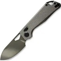 Kunwu Knives Pulsar XL - DLC - Titanium vouwmes, Diamond Texture