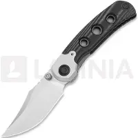 Kizer Cutlery Pioneer Bowie vouwmes, Black Micarta & Aluminum, Stonewash