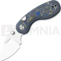 Kizer Cutlery Microbe 14C28N vouwmes, Blue Vortex Micarta, Stonewashed