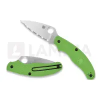 Spyderco UK Penknife Salt Green LC200N vouwmes, spyderedge