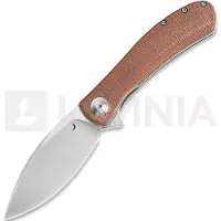 Trollsky Knives Mandu EVO 14C28N vouwmes, Brown Micarta, Satin