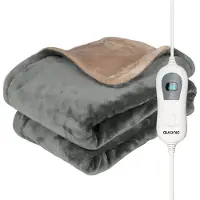 Auronic Elektrische Warmtedeken - Bovendeken - 2 Persoons - 3 Warmtestanden - Met Timer - 200 x 180 cm - Grijs