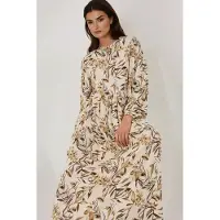 Hiccups for Kids Bloemenprint Lange Mouwen Viscose Maxi Jurk