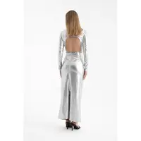 Hiccups for Kids Metalen V-hals Cut Out Lange Mouwen Maxi Jurk