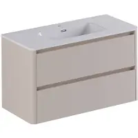 Thebalux Exclusief Sunny greeploze badmeubelset 100cm met afgeronde zijdes taupe licht