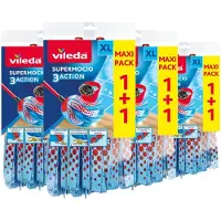 Vileda 4x Super Mocio 3-action Navulling 2 Stuks