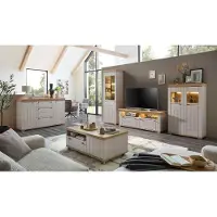 Wohn-Concept Country-L Wohnwand Artisan Eiche Kaschmir