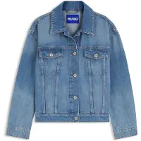 HUGO Truckerjack van blauw denim