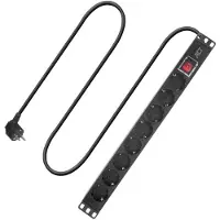 ACT Stekkerdoos PDU 19" CEE7/7 9-voudig type F, 3m H05VV-F 3G1.5 PD3005