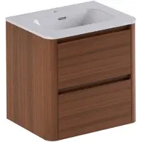 Thebalux Exclusief Sunny greeploze badmeubelset 60cm met afgeronde zijdes eiken warm