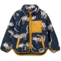 Liewood Fleece jas 'Nolan' navy / geel / zwart / wit