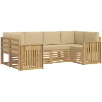 Syfax Buiten bankenset 6 pcs Wit en Beige 245 x 128,5 x 73 cm