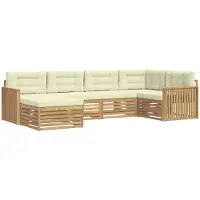 Syfax Buiten bankenset 6 pcs Wit en crèmekleurig 327 x 168,5 x 73 cm