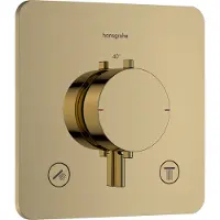 Hansgrohe Ecostat Comfort Q thermostaat, inbouwmodel, voor 2 aansluitingen, met gepolijst gouden afwerking