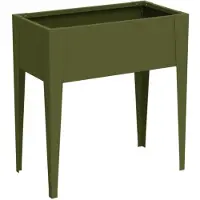 50nrth Vedura s metalen verhoogde plantenbak 74x40x80 cm olijf