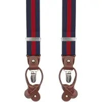 Suitable Luxe Bretels Navy Streep Rood - | Donkerblauw | Maat one size