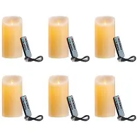 Semoic 6X LED-Kaarsen, Flikkerende Vlamloze Kaarsen, Oplaadbare Kaars, Kaarsen van Echte Was met Afstandsbediening, 10 cm A