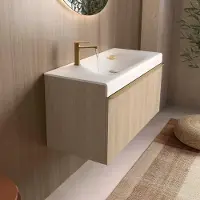 Muebles Wave badkamermeubel gouden handgreep 100cm Sienna Oak