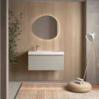 Muebles Wave badkamermeubel zwarte handgreep 100cm Moon Grey