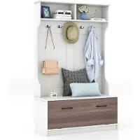 Coast Kapstok met Zitbank - Modern - Max. 90 kg - 100 x 40 x 160 cm - Wit