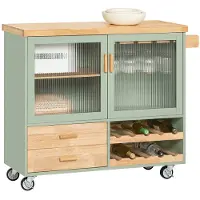 SoBuy Keukeneiland FKW114-GR met Wijnrek