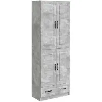 vidaXL Kast Set 2 st Betongrijs Bewerkt hout