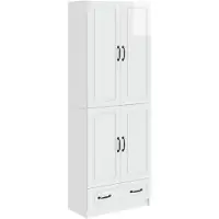 vidaXL Kast Set 2 st Hoogglans Wit Bewerkt hout