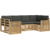 vidaXL Buiten bank set 6 st Wit en antracietkleurig Polyester